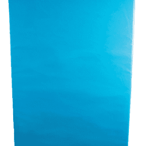 Cot mattress with an ocean blue cover